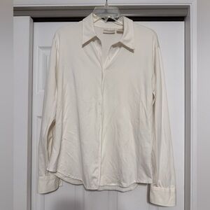 Christie & Jill Ivory Long Sleeve Button-Up Shirt - Size Large